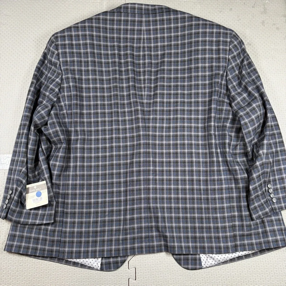 Oak Hill Blazer 4XL Men Gray Glen Plaid Check Basket Weave Sport Coat Jacket NWT